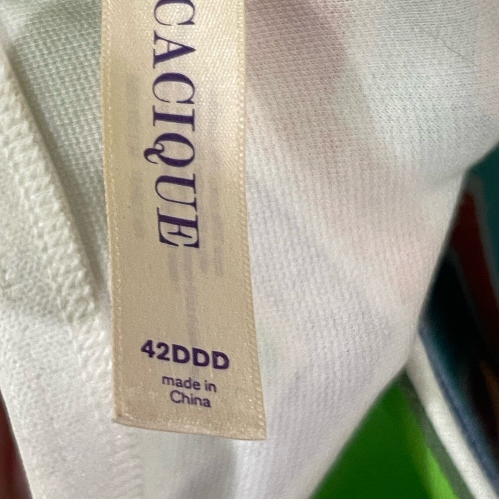 Vintage Cacique colorful chevron stripe bra 42DDD/42F - Picture 4 of 5